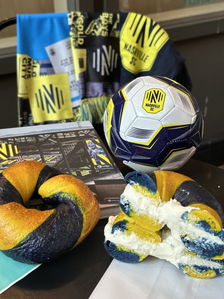 Ugly Bagel Franklin, TN offers Nashville SC fans Blue & Gold Bagels - PhotoCred_CierraDobler 3.