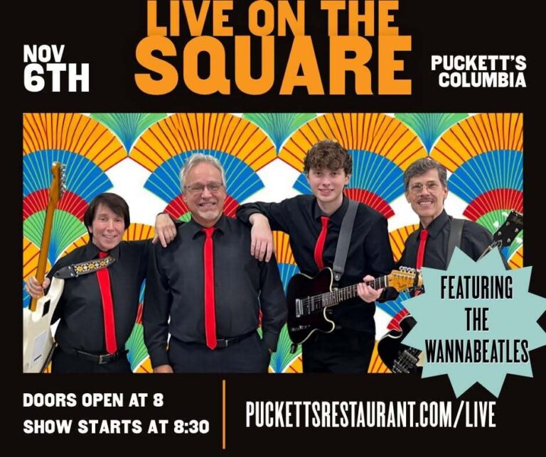 Grammy finalists THE WANNABEATLES Bring their High-Energy “Live on the Square” Concert to Puckett’s Columbia.