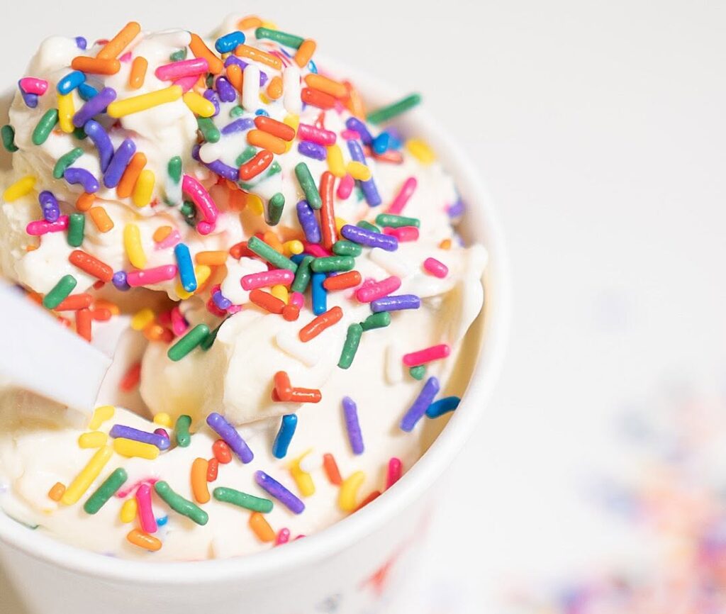 Vanilla frozen custard topped with colorful sprinkles from Whit’s Frozen Custard in Franklin, Tennessee.