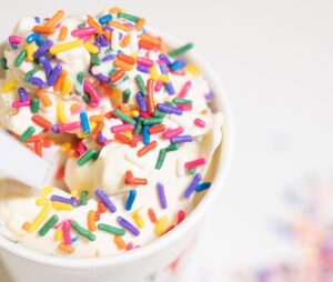 Vanilla frozen custard topped with colorful sprinkles from Whit’s Frozen Custard in Franklin, Tennessee.